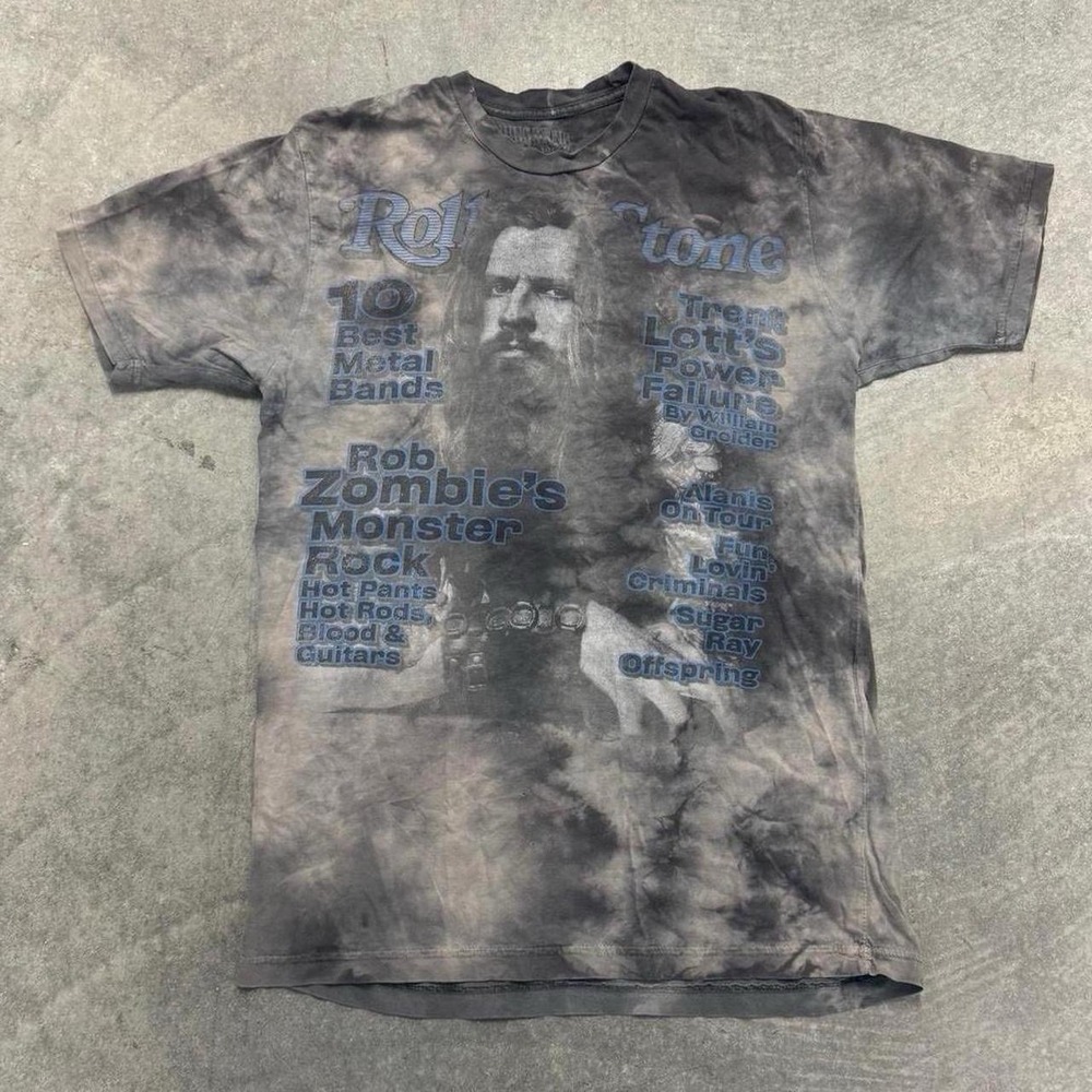 Men's Rob Zombie T-Shirt Rolling Stone Magazine Grunge Gothic Effect Medium